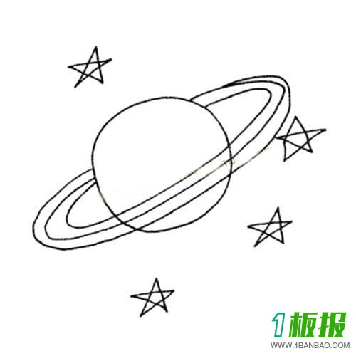 人造卫星简笔画儿童画