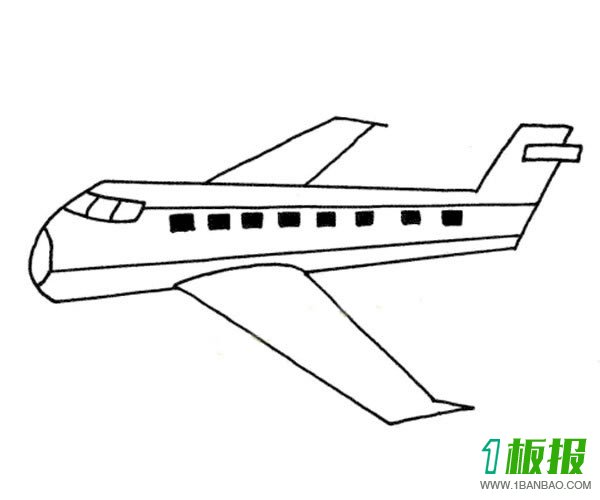 飞行的客机简笔画图片