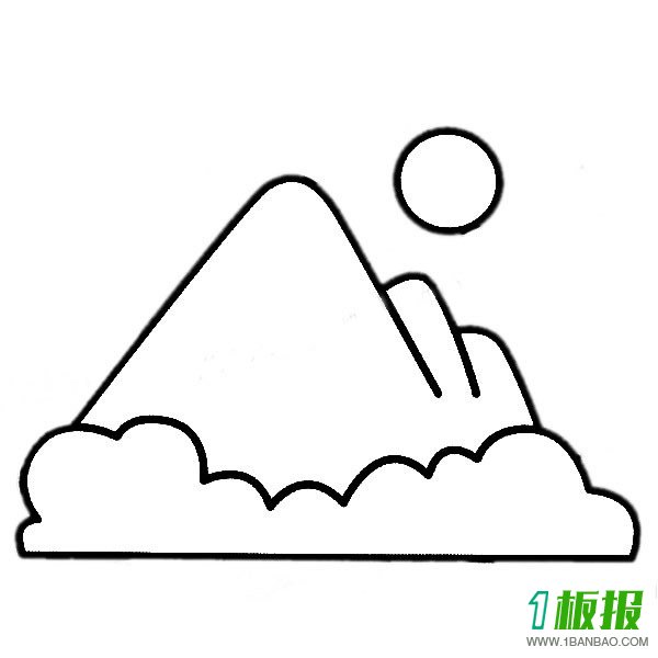 高山简笔画图片