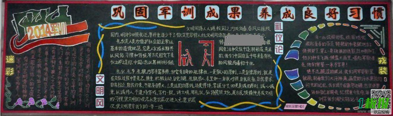 有关军训的校园黑板报设计图-巩固成果