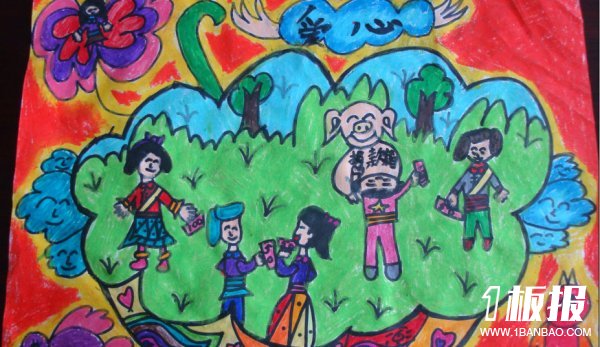 儿童水粉画作品“灿烂的暑假”在线投稿