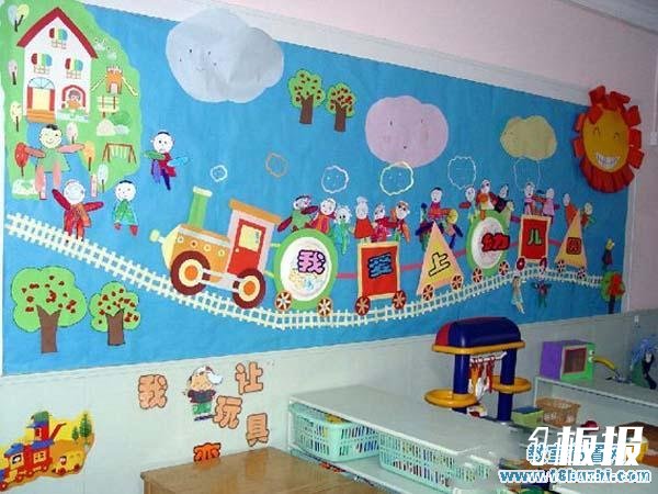 幼儿园新学期开学我爱上幼儿园主题墙设计图片
