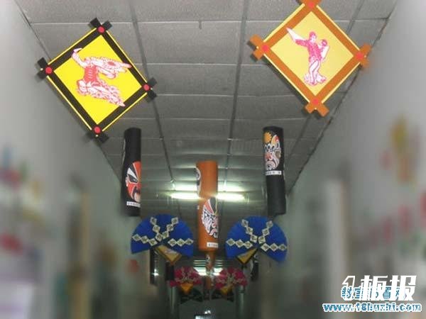 幼儿园楼道中国风吊饰布置