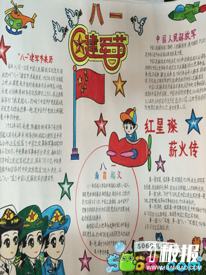 八一建军节手抄报素材-飞扬的军歌