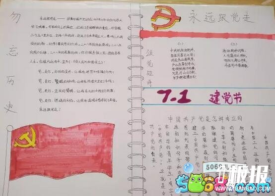 庆祝7.1建党节-关于庆党96周年手抄报作品欣赏