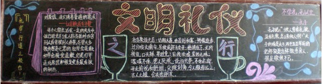 
文明礼仪黑板报：小学生在家接待客人的礼仪
