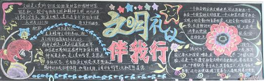 
文明礼仪黑板报：问好
