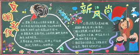 
文明礼仪黑板报：文明礼仪新风尚
