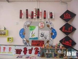 幼儿园教室布置，幼儿手工作品展布置图，幼儿