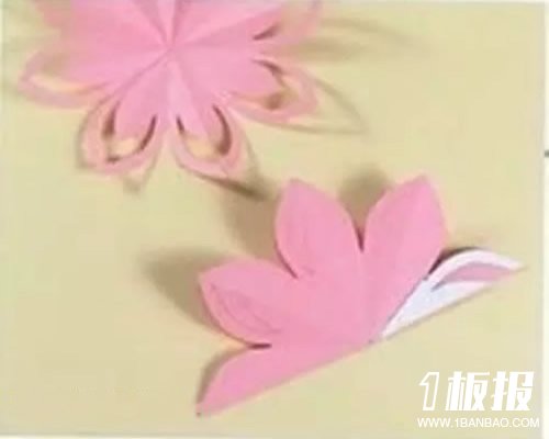 剪纸制作莲花烛台的方法