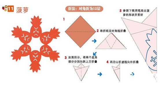 菠萝剪纸教程【剪纸图案大全】