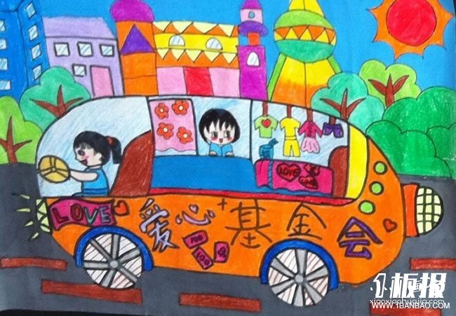 我是汽车驾驶员蜡笔画作品图片- www.yiyiyaya.cn
