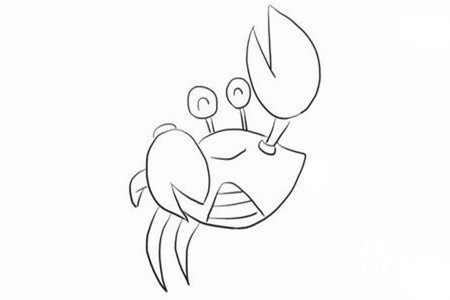 幼儿园可爱螃蟹简笔画的画法5