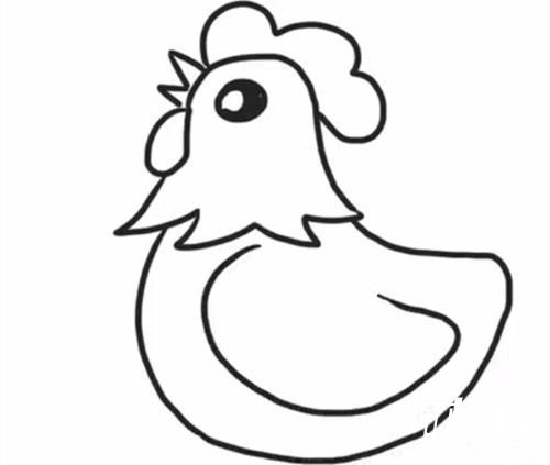 简单大公鸡简笔画的画法5