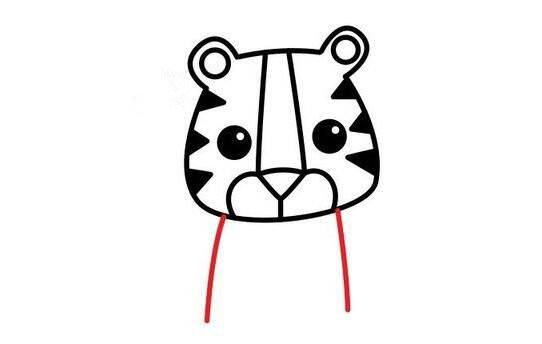 幼儿园可爱小老虎简笔画步骤3