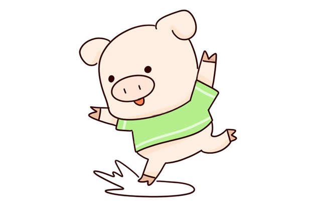 快乐的小猪简笔画6