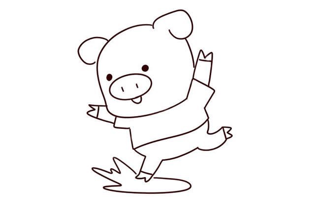 快乐的小猪简笔画5