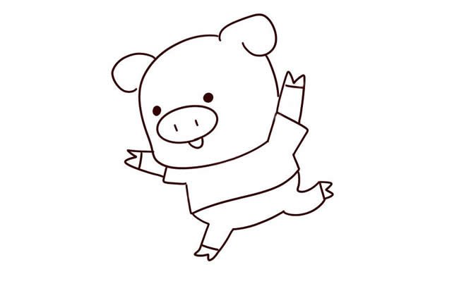 快乐的小猪简笔画4