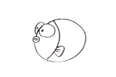 小金鱼简笔画方法4