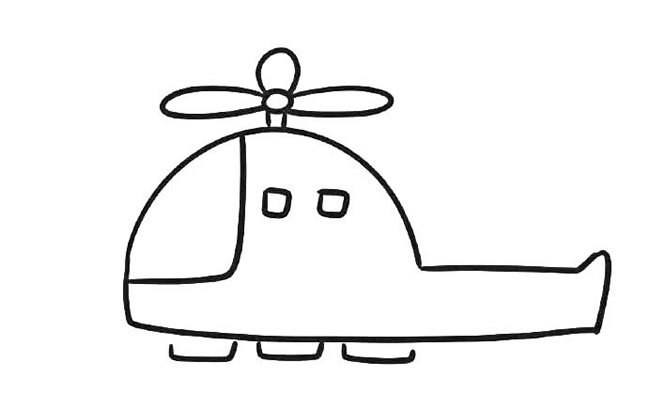 直升飞机简笔画步骤5