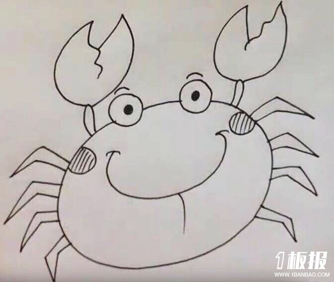 螃蟹简笔画的画法6