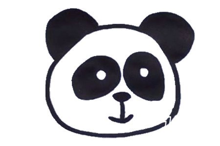 卡通熊猫简笔画步骤2