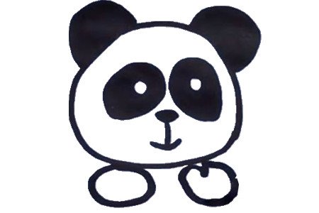 卡通熊猫简笔画步骤3