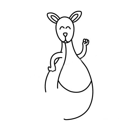 可爱袋鼠简笔画图片4