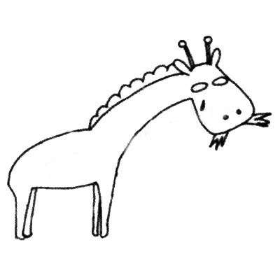 卡通长颈鹿简笔画步骤3