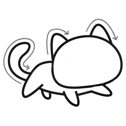 猫咪简笔画步骤图解3