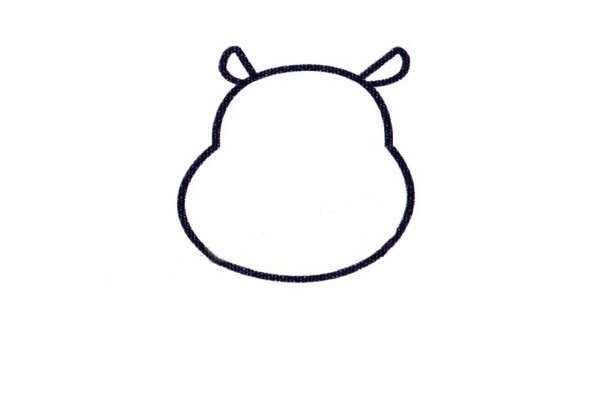 河马简笔画彩色1