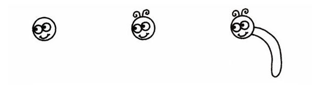 可爱毛毛虫简笔画1