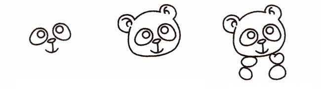 可爱熊猫简笔画步骤1