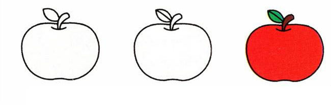 苹果简笔画的画法2