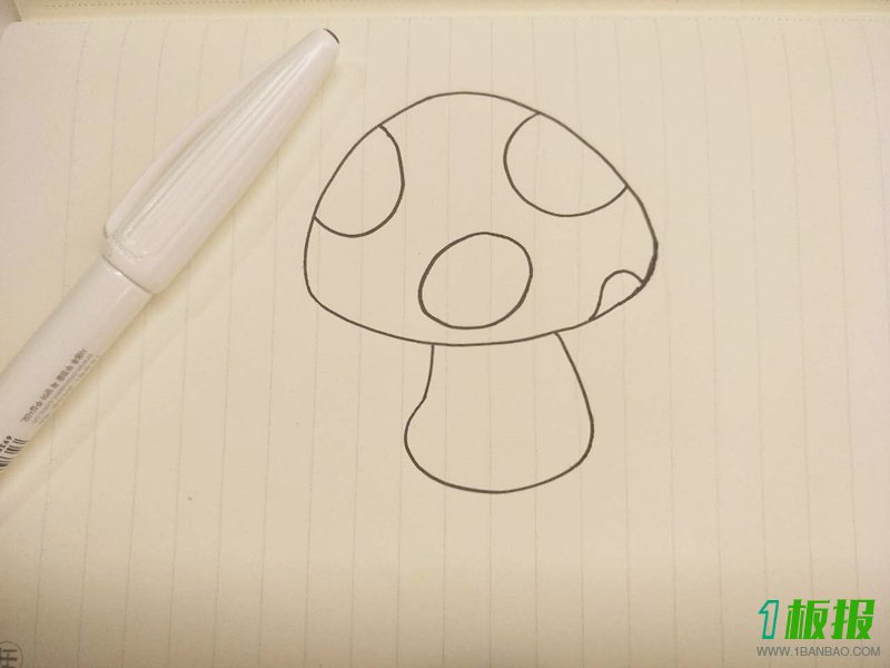 简单的蘑菇简笔画步骤3