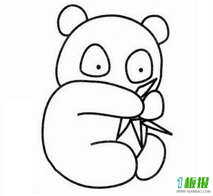 吃竹子的熊猫简笔画5
