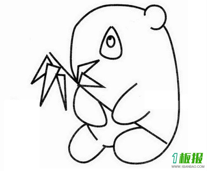 吃竹子的熊猫简笔画4