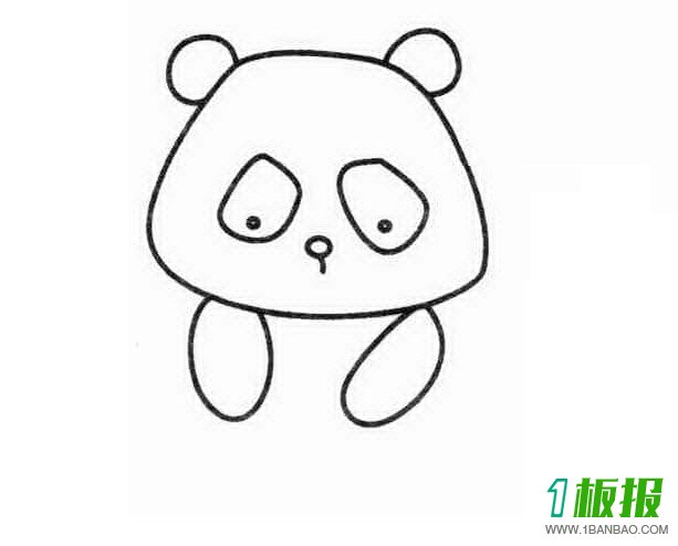 吃竹子的熊猫简笔画1