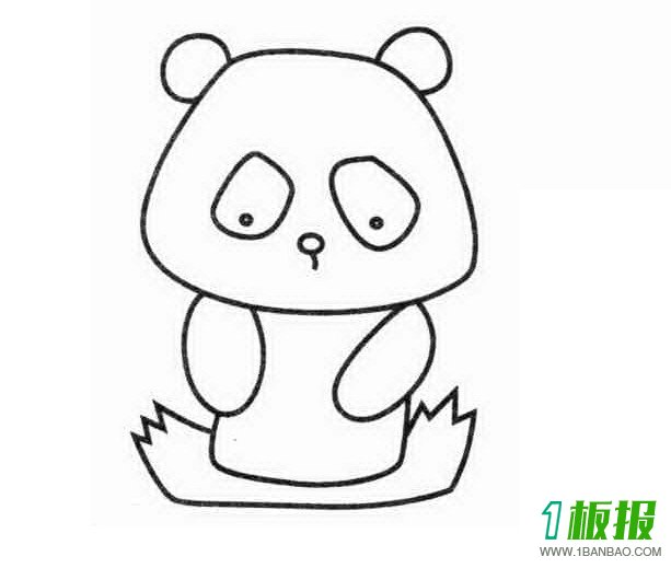 吃竹子的熊猫简笔画2