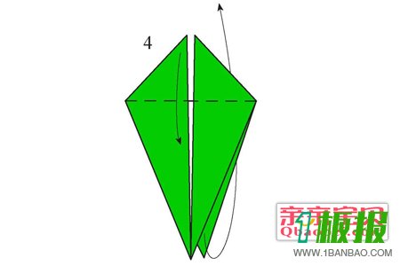 折纸玫瑰花步骤图解4