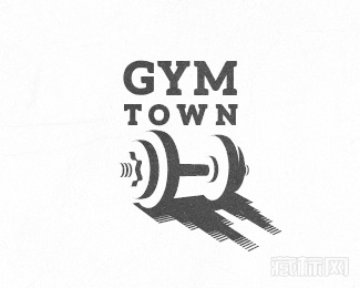 Gym Town哑铃logo设计