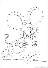 数字连线画：卡通老鼠
